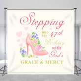 Lofaris Custom Name Stepping Into My 47th Birthday Backdrop